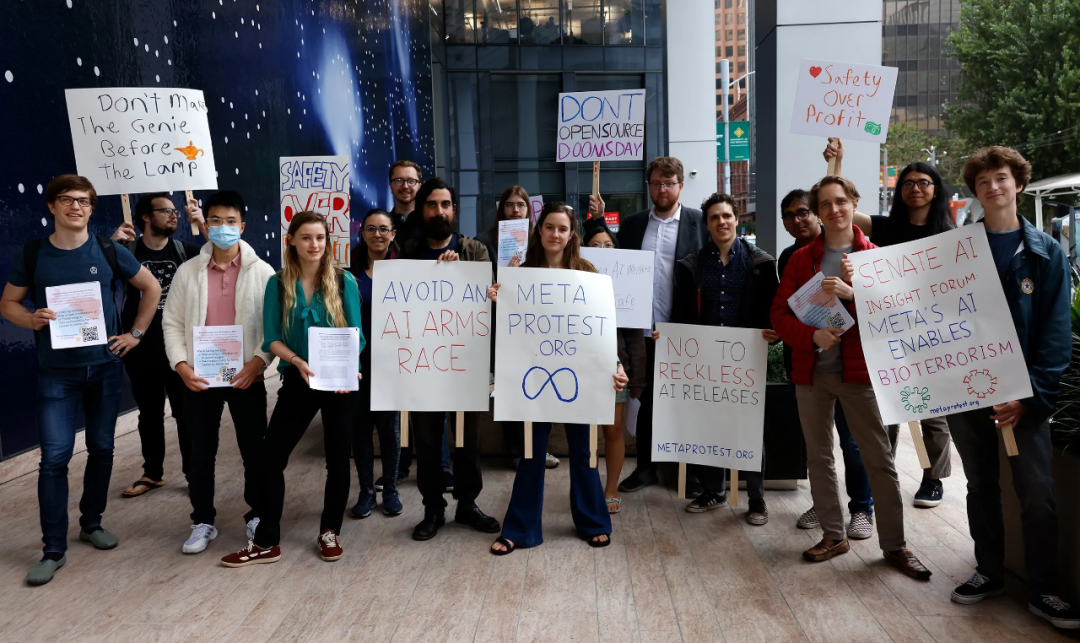 The risk of out-of-control AI triggered a sign-raising protest at Meta, and LeCun said the open source AI community is booming