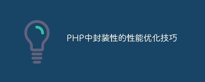 Techniken zur Leistungsoptimierung für die Kapselung in PHP