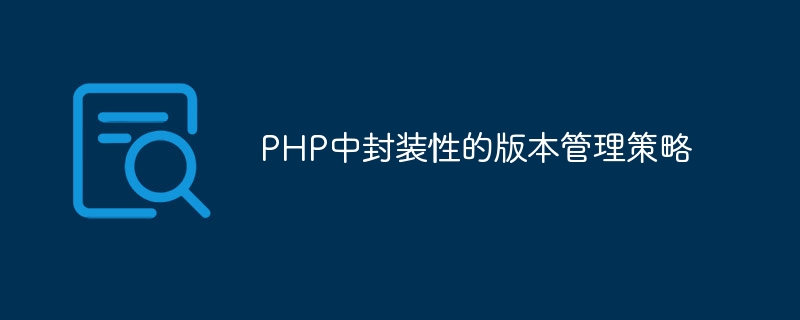 PHP のカプセル化されたバージョン管理戦略