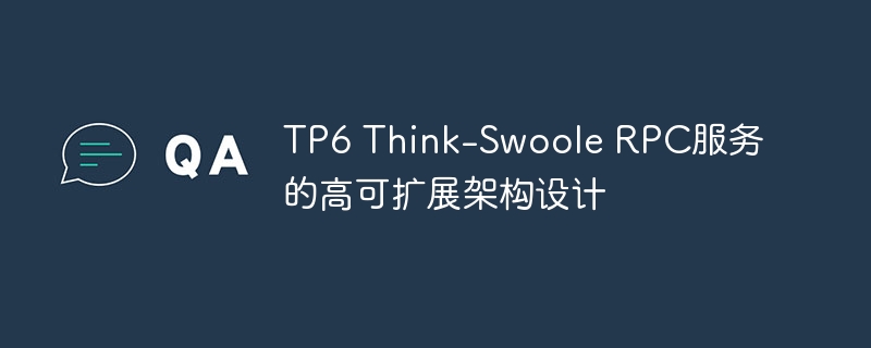 TP6 Think-Swoole RPC服务的高可扩展架构设计