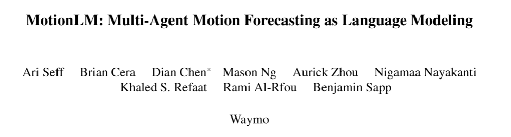 MotionLM: Language modeling technology for multi-agent motion prediction