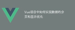 vue项目中如何实现数据的分页和显示优化
