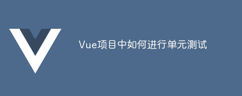 Vue プロジェクトで単体テストを実行する方法