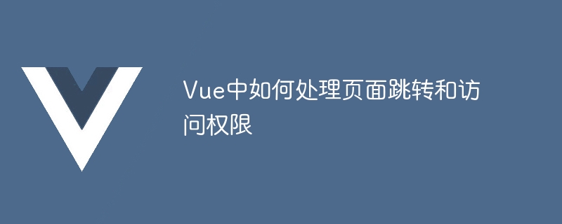 Vue中如何处理页面跳转和访问权限