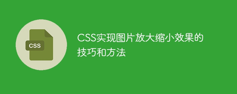 CSS實現圖片放大縮小效果的技巧和方法