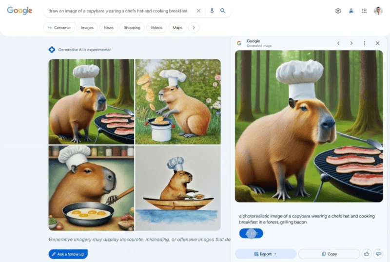 谷歌 AI 功能升级，允许用户根据文本提示直接创建图片