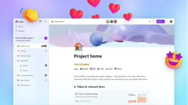 Microsoft Teams および Loop コンポーネントと緊密に統合され、コラボレーション機能が再び向上しました。