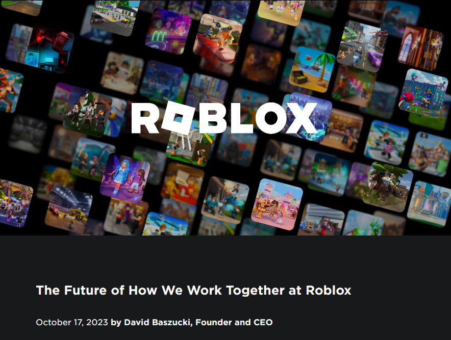 Roblox 对远程办公员工提出要求：要么到岗三天，要么离开公司