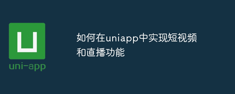 유니앱에서 짧은 영상과 라이브 방송 기능을 구현하는 방법