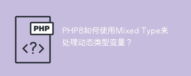 PHP8如何使用Mixed Type来处理动态类型变量？