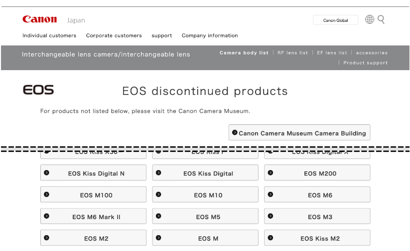 Canon EOS-M 시리즈가 시장에서 철수하고 RF-S 시리즈에 초점이 맞춰졌습니다.