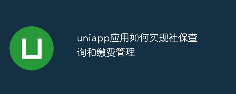 uniapp应用如何实现社保查询和缴费管理