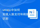 uniapp中如何实现人脸支付和刷脸识别