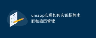 uniapp アプリケーションが採用、求職応募、履歴書の管理を実装する方法