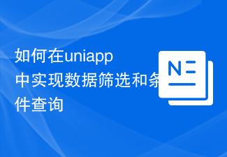 So implementieren Sie Datenfilterung und bedingte Abfragen in Uniapp