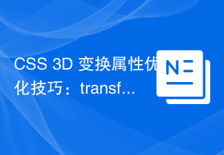 Tipps zur Optimierung von CSS-3D-Transformationseigenschaften: Transformation und Perspektive