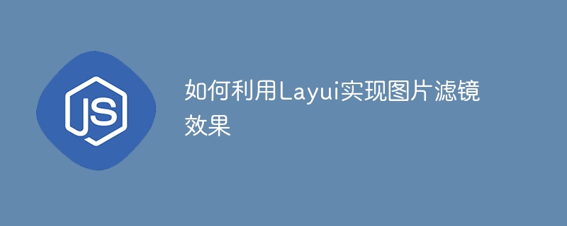 Layui를 사용하여 사진 필터 효과를 얻는 방법