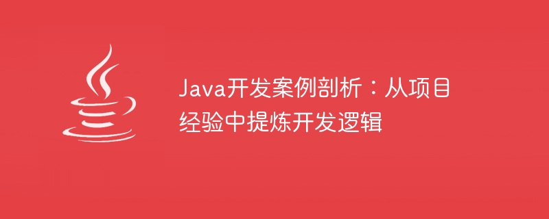 Analyse de cas de développement Java : extraire la logique de développement de lexpérience du projet