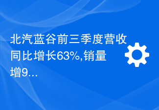 BAIC Blue Valley の最初の 3 四半期の収益は前年同期比 63% 増加し、売上高は 91% 増加しました。