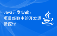 Java开发实战：项目经验中的开发逻辑探讨