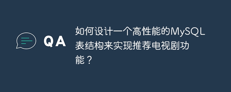 如何设计一个高性能的MySQL表结构来实现推荐电视剧功能？