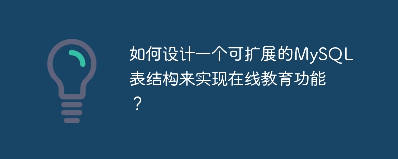 如何设计一个可扩展的MySQL表结构来实现在线教育功能？