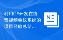 利用C#开发在线音视频会议系统的项目经验总结