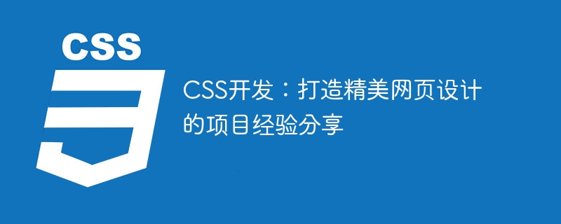 Développement CSS : partage dexpérience de projet dans la création dune belle conception Web