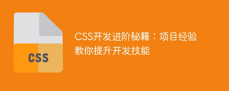 CSS开发进阶秘籍：项目经验教你提升开发技能