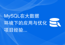 MySQL在大数据环境下的应用与优化项目经验总结