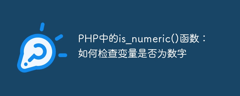 Fonction is_numeric() en PHP : Comment vérifier si une variable est numérique