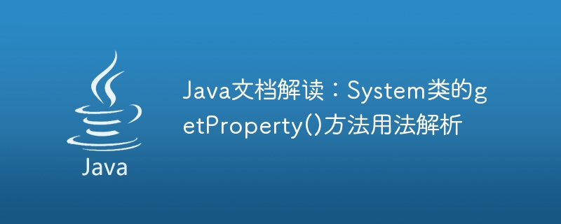 Java 문서 해석: System 클래스의 getProperty() 메소드 사용 분석