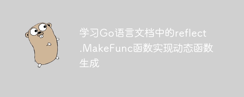 Learn the reflect.MakeFunc function in the Go language documentation to implement dynamic function generation