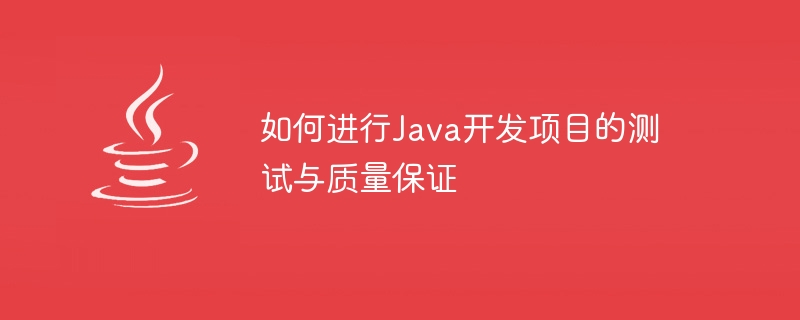 Java開発プロジェクトのテストと品質保証を実施する方法