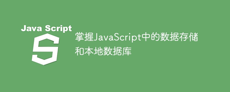 掌握JavaScript中的資料儲存體和本機資料庫