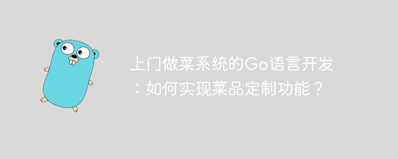 Go language development of door-to-door cooking system: How to implement dish customization function?