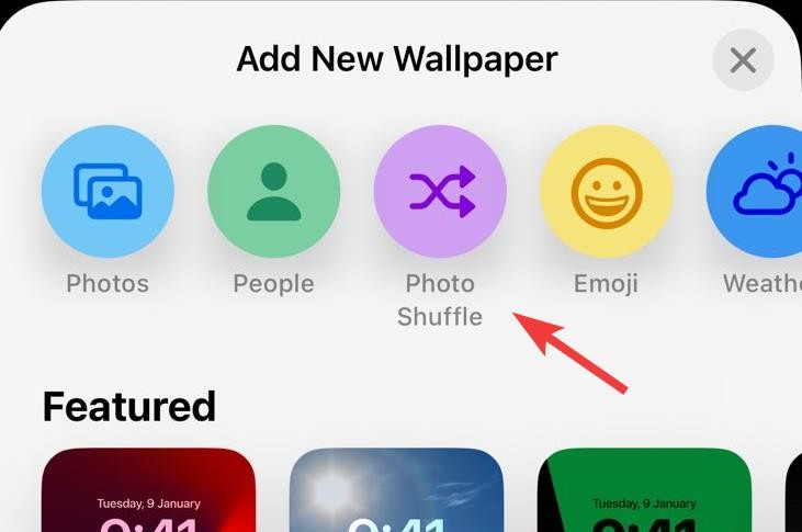 特定のアルバムの写真を使用して iPhone のアプリの壁紙をシャッフルする方法