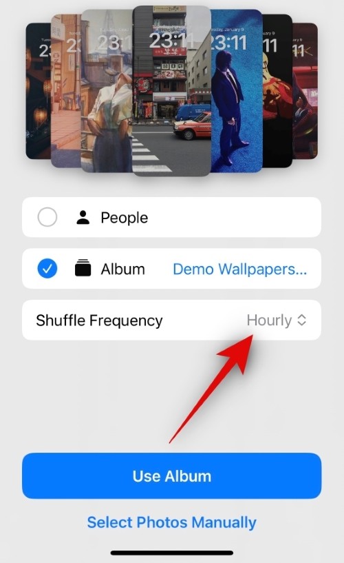 How to shuffle wallpapers in an app on iPhone using photos from a specific album