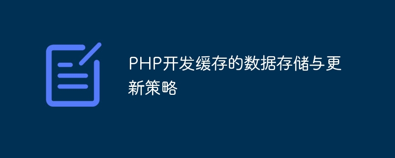 PHP 개발 캐시를 위한 데이터 저장 및 업데이트 전략