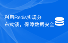利用Redis实现分布式锁，保障数据安全