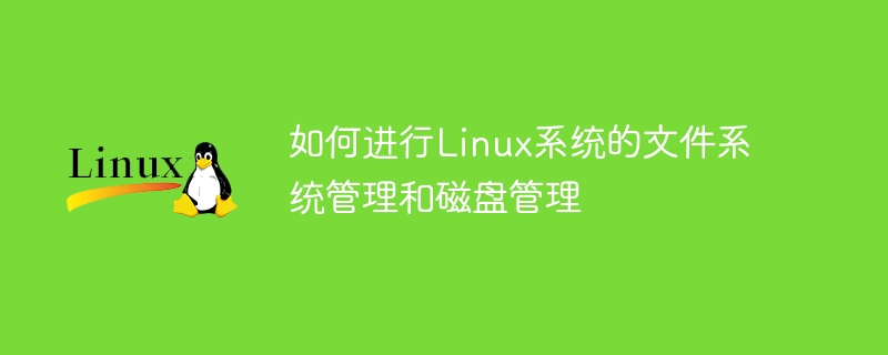 如何进行Linux系统的文件系统管理和磁盘管理