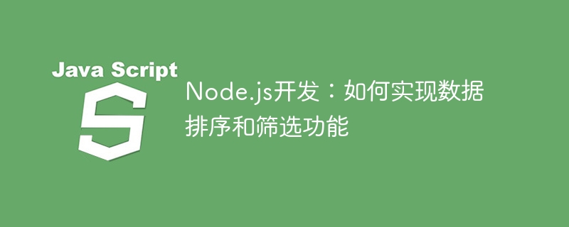 Node.js 개발: 데이터 정렬 및 필터링 기능을 구현하는 방법