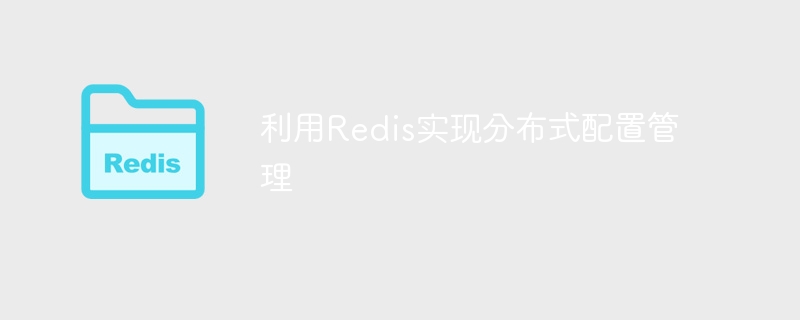 利用Redis实现分布式配置管理