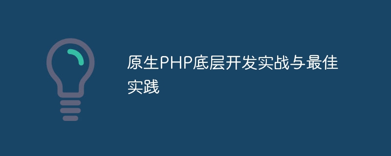 네이티브 PHP 기반 개발 실제 전투 및 모범 사례