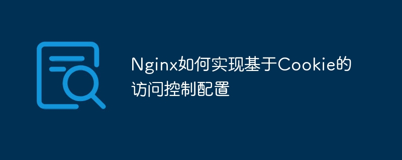 Nginx가 쿠키 기반 액세스 제어 구성을 구현하는 방법