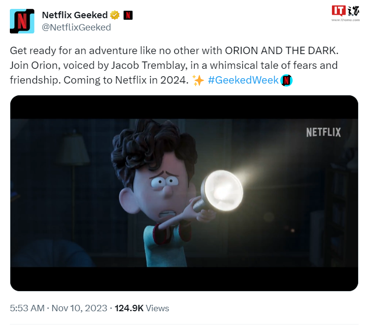 梦工厂动画电影《我的好朋友黑漆漆》预告公布,明年 2 月 2 日上线 Netflix