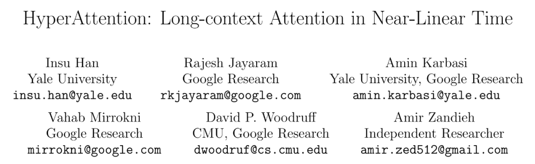 New approximate attention mechanism HyperAttention: friendly to long contexts, speeding up LLM inference by 50%