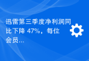 迅雷第三季度净利润同比下降 47%，每位会员平均营收持续稳定在 39.9 元水平