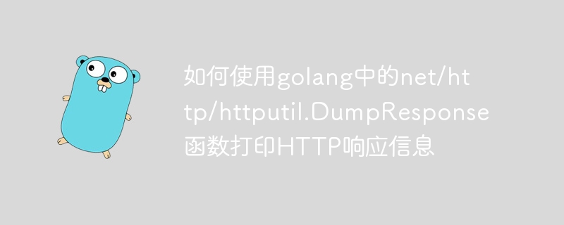 如何使用golang中的net/http/httputil.DumpResponse函数打印HTTP响应信息