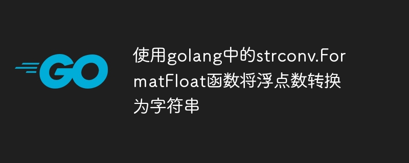 Convertir un nombre à virgule flottante en chaîne à laide de la fonction strconv.FormatFloat dans Golang